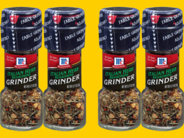 FOUR McCormick Italian Herb Seasoning Grinders as low as $1.57 EACH (Reg. $2) + Free Shipping + $1.57 per 0.77 oz grinder + Buy 4, save 5%