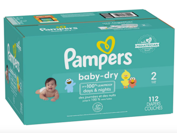 Pampers Baby-Dry Diapers Size 2 (112 Count) only $21.99 shipped!