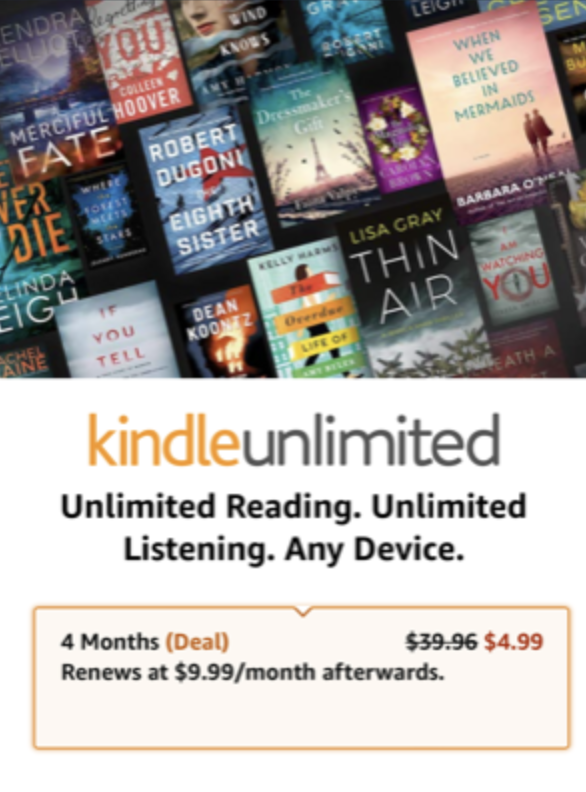 *HOT* Kindle Unlimited Prime Day Deal: 4 Months for $4.99!