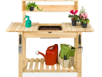 Wood Garden Potting Bench with Sliding Tabletop only $99.99 shipped (Reg. $250!)