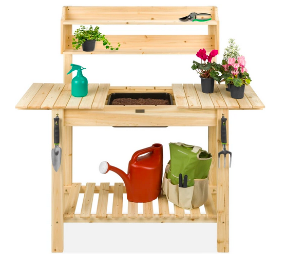 Wood Garden Potting Bench with Sliding Tabletop only $99.99 shipped (Reg. $250!)