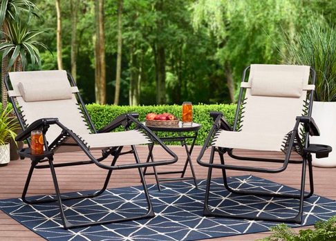 Mainstays Outdoor Zero Gravity Chair Lounger, 2 Pack only $79 shipped (Reg. $100!)