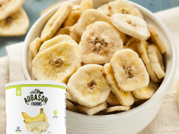 22 Servings Augason Farms Freeze Dried Banana Chips $9.98 (Reg. $26.99) – 45¢/Serving Up to a 10 year shelf life!