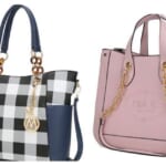 Mariely Checker Tote Bag & Wallet Set for $40