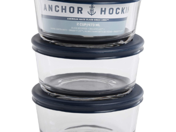 3-Pack Anchor Hocking Round Glass Food Storage Containers with Blue Lid $6.34 (Reg. $20.74) – $2.11/container! BPA-free