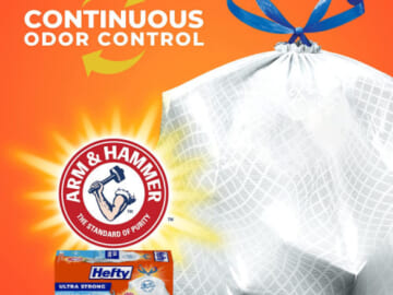 FOUR 40-Count Hefty Ultra Strong Tall 13-Gallon Clean Burst Scent Kitchen Trash Bags as low as $4.73 EACH After Coupon (Reg. $11.11 ) + Free Shipping – 12¢/Bag With Buy 4, Save 5%