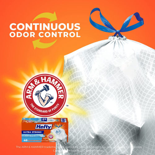 FOUR 40-Count Hefty Ultra Strong Tall 13-Gallon Clean Burst Scent Kitchen Trash Bags as low as $4.73 EACH After Coupon (Reg. $11.11 ) + Free Shipping – 12¢/Bag With Buy 4, Save 5%