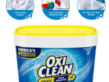 FOUR 65-Load Tubs OxiClean Versatile Stain Remover Powder as low as $4.24 EACH After Coupon (Reg. $12.53) + Free Shipping – $0.7 per load + Buy 4, save 5%