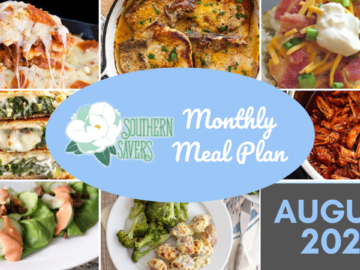 Southern Savers FREE August 2022 Monthly Meal Plan