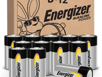 12-Pack Energizer D Cell Alkaline Power Batteries as low as $12.65 After Coupon (Reg. $26) + Free Shipping! $1.05 per Battery! 10-Year Storage!