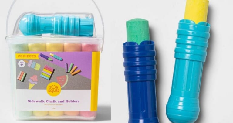 Sun Squad Chalk Set & Bucket with 2 Holders for $2.45