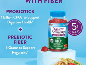 60 Count Digestive Advantage Prebiotic Fiber Gummies as low as $9.11 After Coupon (Reg. $20.09) – Free shipping – FAB Ratings! –  $0.15/Gummy