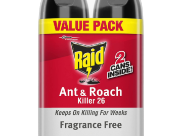 2-Count Raid Fragrance-Free Ant & Roach Killer $6.08 After Coupon (Reg. $17.54) – $3.04 per 17.5 Oz Spray Can!