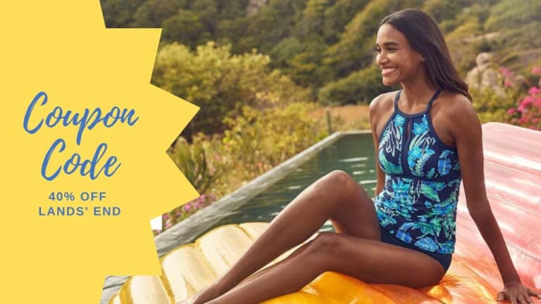 Lands’ End Code | Sporty One Piece Swimsuit for $22.38