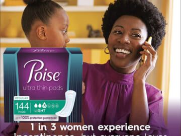 Save $2 on Poise Ultra Thin Incontinence Pads, Non-Winged as low as $21.43 After Coupon (Reg. $27.57) + Free Shipping – From $0.15/Pad!