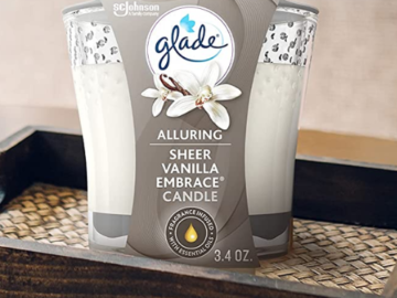 FOUR Glade Sheer Vanilla Embrace Air Freshener Candle Jar as low as $2.44 EACH After Coupon (Reg. $4.29) + Free Shipping! + Buy 4, Save 5% + MORE