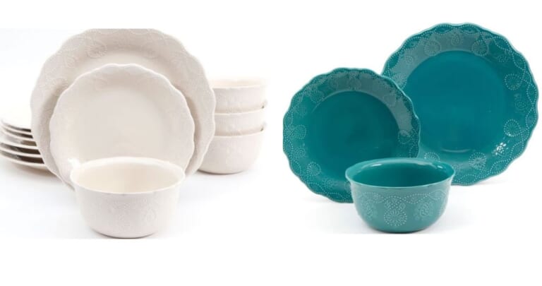 The Pioneer Woman Cowgirl Lace 12-Piece Dinnerware Set for $34.94