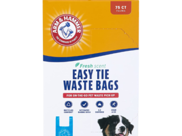 75-Count Arm & Hammer Easy Tie Waste Bags as low as $1.79 Shipped Free (Reg. $4) – $0.02 per Bag!