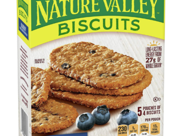 FOUR 5-Pack Nature Valley Blueberry Biscuits as low as $2.19 EACH Box After Coupon (Reg. $4.19) + Free Shipping – 1K+ FAB Ratings! 44¢ per Pouch! + Buy 4, Save 5%