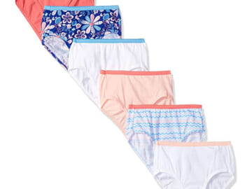 6-Pack Assorted Hanes Girls’ 100% Cotton Tagless Brief Panties $5.97 (Reg. $10) – $1 each! Size 6-16 – FAB Ratings!
