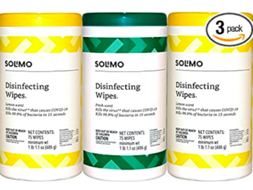 Amazon Brand Solimo Disinfecting Wipes (Pack of 3) only $7 shipped!