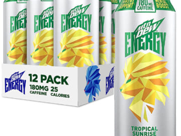 12-Pack MTN DEW ENERGY, Tropical Sunrise as low as $14.94 After Coupon (Reg. $22.99) – $1.25/16oz Can! + Free Shipping!