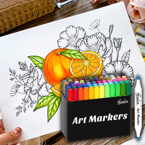 60-Count Feela Assorted Dual-Tip Colored Markers $10.99 After Code (Reg. $22) – 18¢ Each! Case Included!