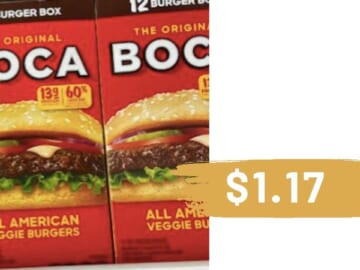 $1.17 Boca Veggie Protein Burgers & Veggie Chik’n Patties