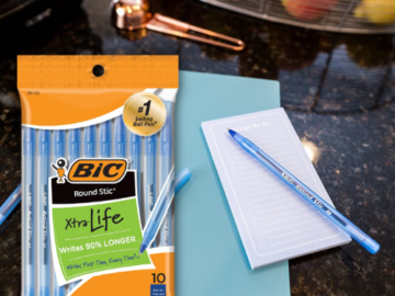 10-Count BIC Round Stic Xtra Life Blue Ballpoint Pens as low as $0.92 Shipped Free (Reg. $3) – 9¢ per Pen!