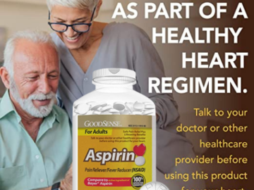 FOUR 500 Count GoodSense Aspirin Pain Reliever Tablets as low as $2.94 EACH Bottle After Coupon (Reg. $5.24) + Free Shipping – 1K+ FAB Ratings! 1¢/ Tablet! + Buy 4, Save 5%