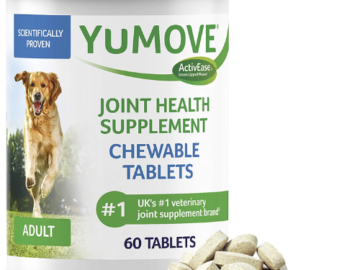 60-Count YuMOVE Adult Dog Joint Health Chewable Tablets as low as $9.99 After Coupon (Reg. $20) + Free Shipping – 42K+ FAB Ratings! 17¢/Tablet!