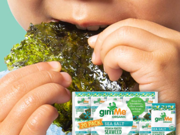20 Trays gimMe Organic Sea Salt Roasted Seaweed Sheets as low as $11.55 Shipped Free (Reg. $17) – 19K+ FAB Ratings! 58¢ per 0.17 Oz Tray! Keto, Vegan, & Gluten Free!