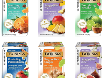 108 Variety Pack Twinings of London Daily Wellness Tea Bags as low as $20.16 After Coupon (Reg. $29) + Free Shipping – 1K+ FAB Ratings! $3.36/18-Count Box or 19¢/Tea Bag!