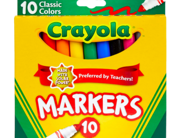 Crayola Broad Line Markers, 10 count only $0.97!