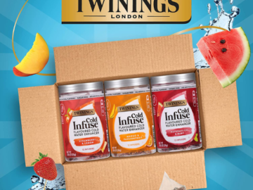 36-Count Twinings Cold Infuse Water Enhancer Tea Sampler as low as $8.51 After Coupon (Reg. $19.99) + Free Shipping – 24¢/infuser! – Strawberry-Lemon, Mango-Passionfruit, Watermelon-Mint