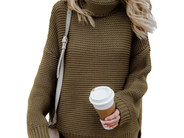 Chunky Light Brown Turtleneck Sweater $11.99 After Coupon (Reg. $43.99) – FAB Ratings! 7K+ 4.3/5 Stars!