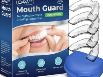 4-Pack Mouth Guard for Grinding Teeth Upgraded Night Guard as low as $13.24 After Coupon (Reg. $16) + Free Shipping – $3.31/guard! with Travel Hygiene Case