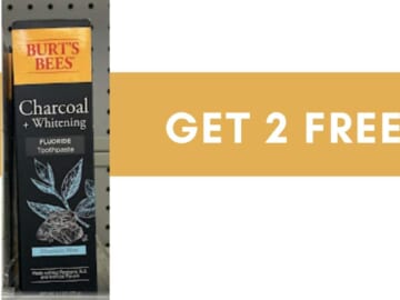 Get 2 Tubes of Burt’s Bees Charcoal Toothpaste for FREE