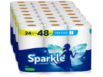 Sparkle Pick-A-Size Paper Towels, 24 Double Rolls only $20.77 shipped!