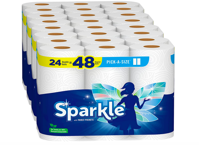 Sparkle Pick-A-Size Paper Towels, 24 Double Rolls only $20.77 shipped!