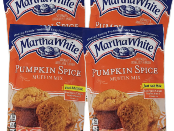 4-Pack Martha White Pumpkin Spice Muffin Mix with By The Cup Spreader $13.29 After Coupon (Reg. $17) – $3.32/bag!