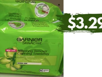 Garnier Skincare Deal | Get SkinActive Cleansing Towelettes for $3.29