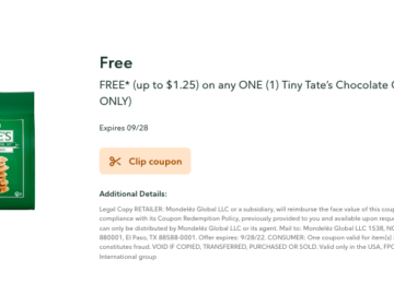 Two New Publix Digital Coupons | FREE Tate’s Cookies & Nick’s Smak Bar