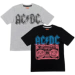 2-Pack Old School Rock Music Boys Graphic T-Shirts $7.19 – $3.60 each, AC/DC or Kiss – Sizes 8-18