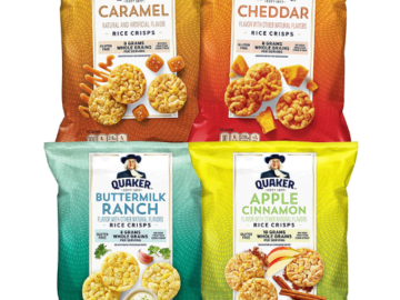 30-Count Quaker Rice Crisps 4 Flavor Sweet and Savory Variety Mix as low as $13.20 After Coupon (Reg. $22) + Free Shipping – 44¢/0.67oz bag!