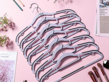 50-Pack Heavy Duty Dry Wet Clothes Hangers $32 Shipped Free (Reg. $50) – $0.64 Each – FAB Ratings! – with Non-Slip Pads Space Saving 0.2″ Thickness Super Lightweight Organizer