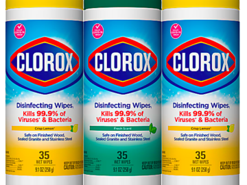 Clorox Disinfecting Wipes Value Pack (3 pack) only $5!