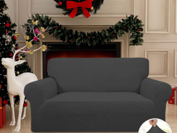 Dark Gray Sofa Cover with Elastic Bottom $19.19 After Coupon (Reg. $36.99)