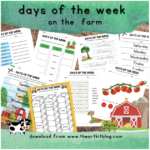 Free Printable Farm Days of the Week Worksheets