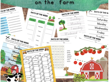 Free Printable Farm Days of the Week Worksheets